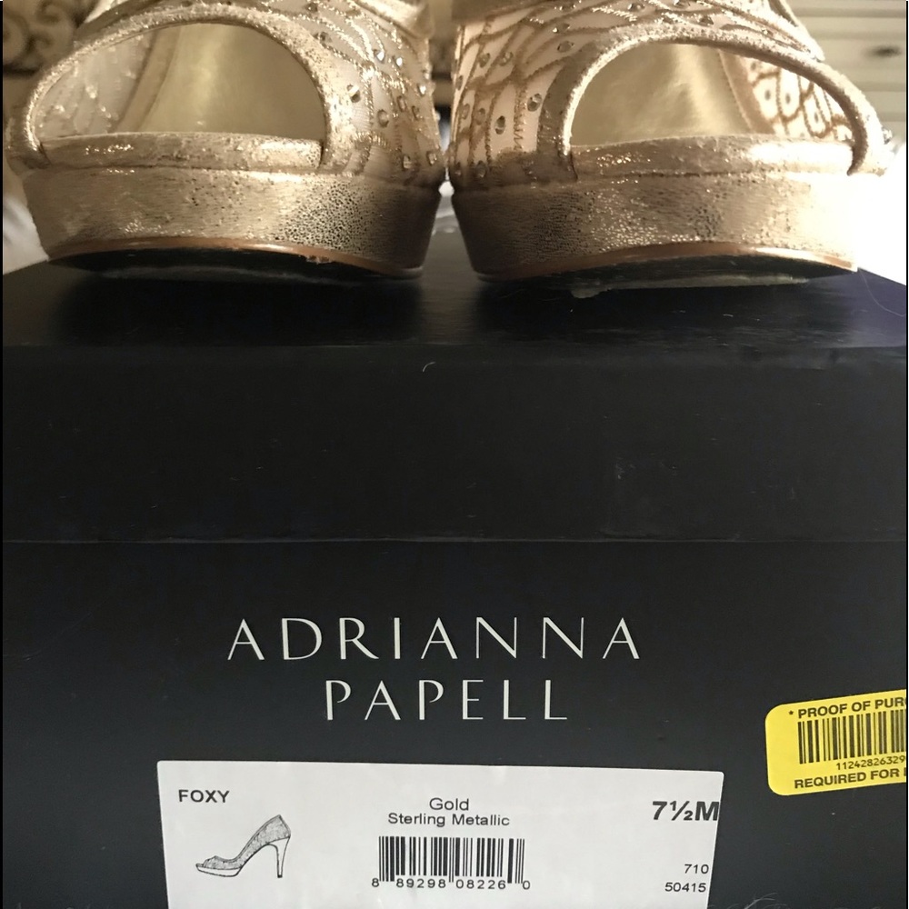 Gold Adrianna Papell heels